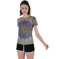 Image Star Pattern Mosque Tashkent Back Circle Cutout Sports Tee by Vaneshart