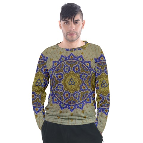 Image Star Pattern Mosque Tashkent Men s Long Sleeve Raglan Tee by Vaneshart