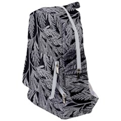 Fern Leaves Foliage Black And White Travelers  Backpack by Vaneshart