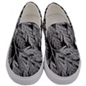 Fern Leaves Foliage Black And White Men s Canvas Slip Ons View1