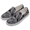 Fern Leaves Foliage Black And White Men s Canvas Slip Ons View2