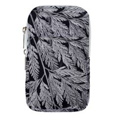 Fern Leaves Foliage Black And White Waist Pouch (small) by Vaneshart