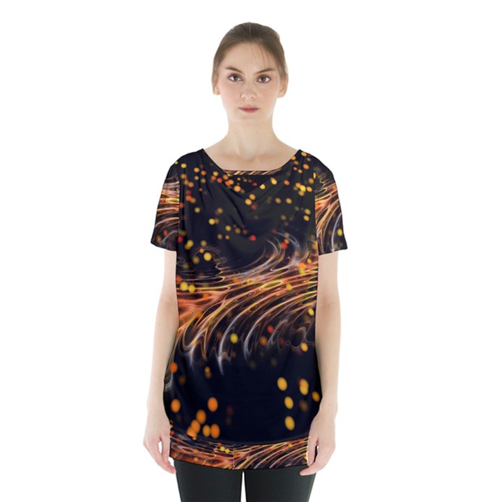 Abstract Background Particles Wave Skirt Hem Sports Top