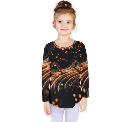 Abstract Background Particles Wave Kids  Long Sleeve Tee by Vaneshart