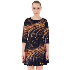 Abstract Background Particles Wave Smock Dress by Vaneshart