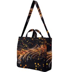 Abstract Background Particles Wave Square Shoulder Tote Bag by Vaneshart