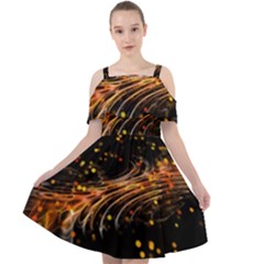 Abstract Background Particles Wave Cut Out Shoulders Chiffon Dress