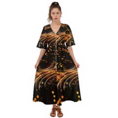 Abstract Background Particles Wave Kimono Sleeve Boho Dress by Vaneshart