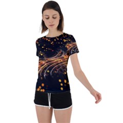 Abstract Background Particles Wave Back Circle Cutout Sports Tee by Vaneshart