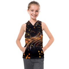 Abstract Background Particles Wave Kids  Sleeveless Hoodie