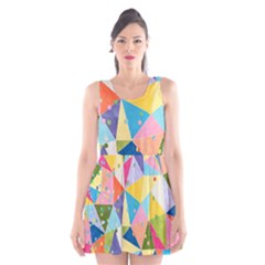 Abstract Background Colorful Scoop Neck Skater Dress by Vaneshart