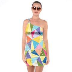 Abstract Background Colorful One Soulder Bodycon Dress by Vaneshart