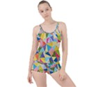 Abstract Background Colorful Boyleg Tankini Set  View1