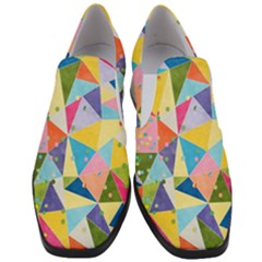 Abstract Background Colorful Women Slip On Heel Loafers by Vaneshart