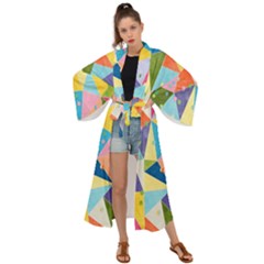 Abstract Background Colorful Maxi Kimono