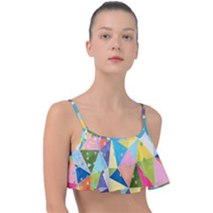 Abstract Background Colorful Frill Bikini Top