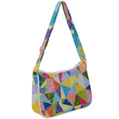 Abstract Background Colorful Zip Up Shoulder Bag