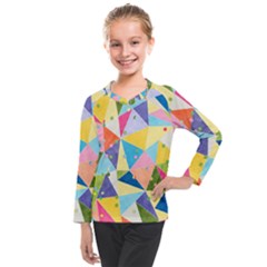 Abstract Background Colorful Kids  Long Mesh Tee