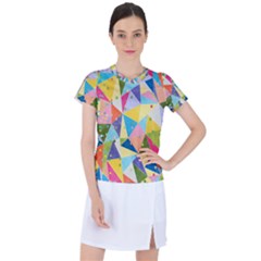 Abstract Background Colorful Women s Sports Top