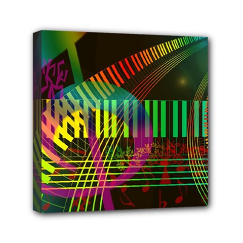 Music Piano Treble Clef Clef Mini Canvas 6  X 6  (stretched) by Vaneshart