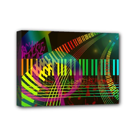 Music Piano Treble Clef Clef Mini Canvas 7  X 5  (stretched) by Vaneshart