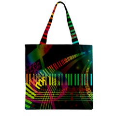 Music Piano Treble Clef Clef Zipper Grocery Tote Bag by Vaneshart