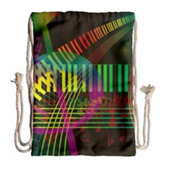 Music Piano Treble Clef Clef Drawstring Bag (large) by Vaneshart