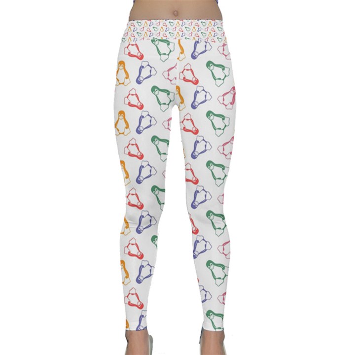 Linux Kernel Penguin Pattern Logo Classic Yoga Leggings