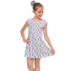 Linux Kernel Penguin Pattern Logo Kids  Cap Sleeve Dress by Vaneshart