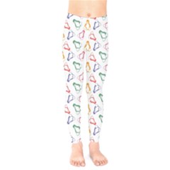 Linux Kernel Penguin Pattern Logo Kids  Leggings by Vaneshart