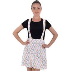 Linux Kernel Penguin Pattern Logo Velvet Suspender Skater Skirt by Vaneshart