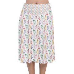 Linux Kernel Penguin Pattern Logo Velvet Flared Midi Skirt by Vaneshart