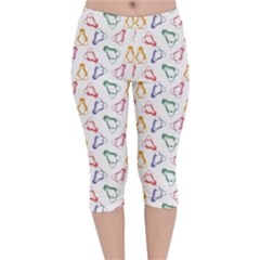 Linux Kernel Penguin Pattern Logo Velvet Capri Leggings  by Vaneshart