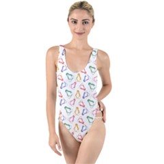 Linux Kernel Penguin Pattern Logo High Leg Strappy Swimsuit by Vaneshart