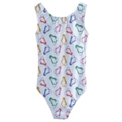 Linux Kernel Penguin Pattern Logo Kids  Cut-out Back One Piece Swimsuit by Vaneshart