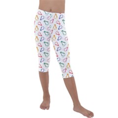 Linux Kernel Penguin Pattern Logo Kids  Lightweight Velour Capri Leggings  by Vaneshart