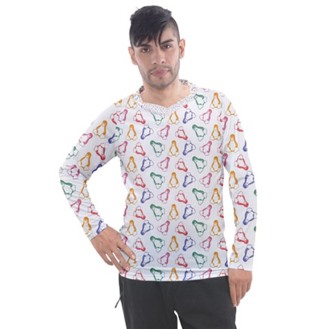 Linux Kernel Penguin Pattern Logo Men s Pique Long Sleeve Tee by Vaneshart