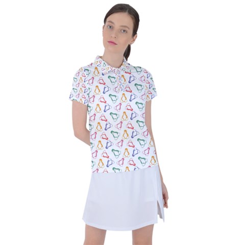 Linux Kernel Penguin Pattern Logo Women s Polo Tee by Vaneshart