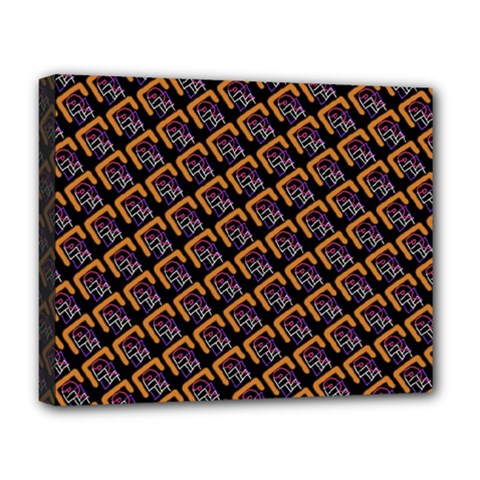 Abstract Orange Geometric Pattern Deluxe Canvas 20  X 16  (stretched) by Vaneshart