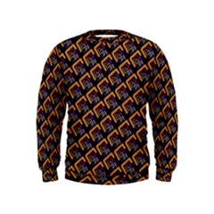 Abstract Orange Geometric Pattern Kids  Sweatshirt by Vaneshart