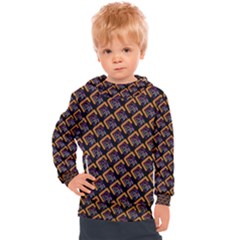 Abstract Orange Geometric Pattern Kids  Hooded Pullover by Vaneshart