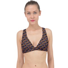 Abstract Orange Geometric Pattern Classic Banded Bikini Top