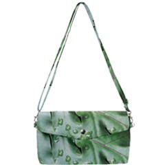 Green Wet Rain Water Drops Plant Removable Strap Clutch Bag