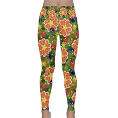 Fruit Star Blueberry Cherry Leaf Lightweight Velour Classic Yoga Leggings by Vaneshart