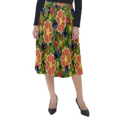 Fruit Star Blueberry Cherry Leaf Classic Velour Midi Skirt  by Vaneshart