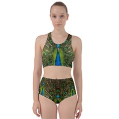 Peacock Feathers Bird Nature Racer Back Bikini Set by Vaneshart