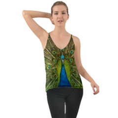 Peacock Feathers Bird Nature Chiffon Cami by Vaneshart