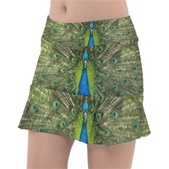 Peacock Feathers Bird Nature Tennis Skorts by Vaneshart