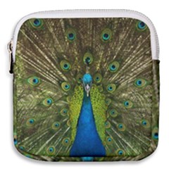 Peacock Feathers Bird Nature Mini Square Pouch by Vaneshart