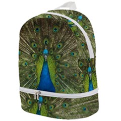 Peacock Feathers Bird Nature Zip Bottom Backpack